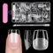 Capsule Americaine Ongle Cercueil Court, Venares 120 Pièces Capsules Ongles 12 Tailles Pose Americaine Ongle avec Colle, Ongle Blocs, Pousse-cuticules, Faux Ongles et Capsules Cercueil Court-XXS
