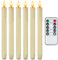 AMAGIC 6 Stück Ivory LED stabkerzen mit fernbedienung, Flammenlose Tafelkerzen, batteriebetriebene LED Kerzen, 3D-Dochtlicht, warmer