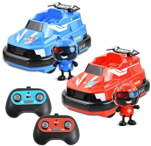Mapille 2 Stück RC Bumper Cars, RC Autoscooter Kinder, 360° Drift Stunt Autoscooter, Gegeneinander Spielzeugauto, Ferngesteuerte Auto Auswerferfahrzeuge, mit Licht & Music, Geschenke für Kinder