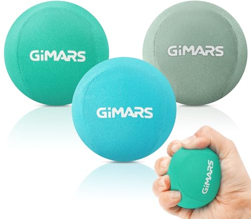 Gimars 3 Stück Knetball Handtraining Anti Stress Ball mit 3 Stärken Knetball für hände mit 3 Druckstufen Anti Stress Bälle Therapie Stressball für Stressabbau