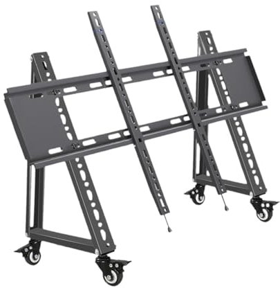 LeeQinersw Mobile TV Stand for Low Height, Adjustable Viewing Cart for Meeting Room, 55 inch to 85 inch