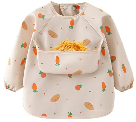 Generisch Baby Lätzchen Hemd | Wasserdicht Verstellbar 6-36 Monate Baby Beikost Lätzchen,Hemd Langarm Fütterlatz,Für Kleinkinder Mädchen Kinder Vorschulkinder