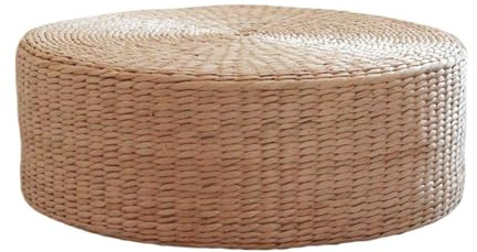 L6NqIAG Stroh-Sitzkissen Natürliches Stroh Bodenkissen Pouf Woven Room Patio Sitzkissen Yoga Anbetung Flachmatte Pad for Outdoor Indoor