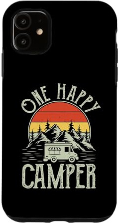 One Happy Camper Toddler Boy Funny Vintage Camper Van Case for iPhone 11