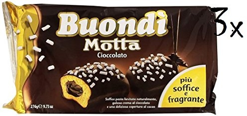 18x Motta Buondì buondi 3x6 riegel Kuchen brioche mit Schokolade kekse 828 g