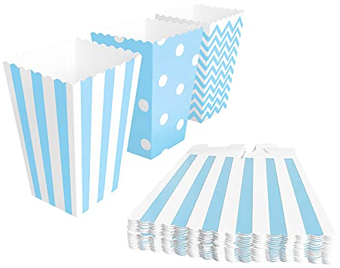 BangShou 60Stk Popcorn Tüten Candy Container Popcorn box Partytüten für Popcorn Salzstangen und Candybar (blau)