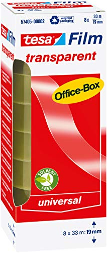 tesa Klebefilm Box 33m x 19mm transparent 8 Rollen Office Box