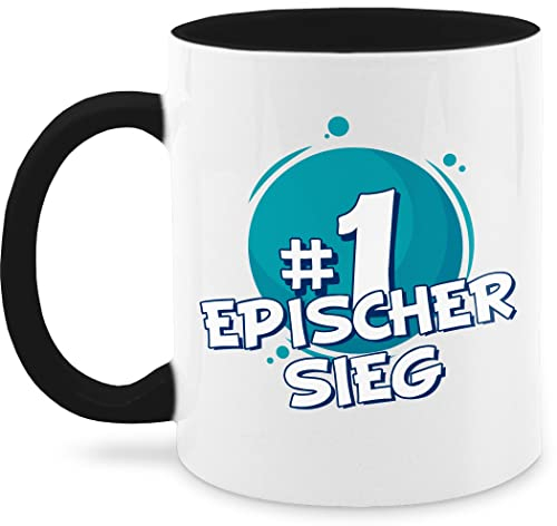 Tasse Tassen 325ml - Statement Sprüche - Epischer Sieg | Geschenk für Gamer | Zocker Geschenk | Zocken Geschenkidee - 325 ml - Schwarz - sieger becher spruchtasse sarkasmus geek kaffeetasse