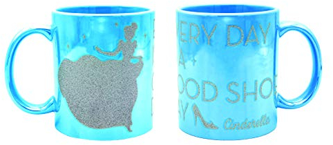 Disney Cinderella tazza lucida con immagini glitter in ceramica, 320 ml