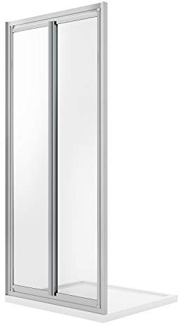 Porta Doccia 100CM H185 Cristallo Trasparente Apertura Saloon con Doppia Anta Battente mod. Clint