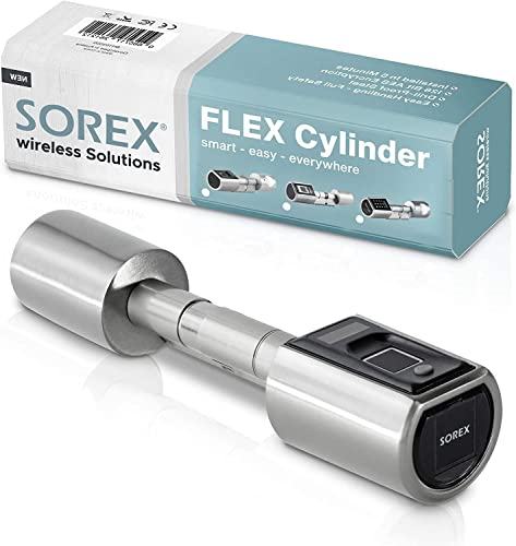 SOREX e-cylinder fingerprint - Elektronisches Türschloss mit Fingerabdruck, Smartes Schloss mit Schließzylinder, Fingerprint | Standardlänge