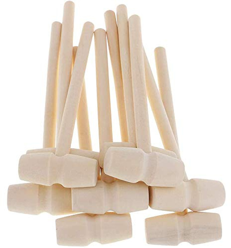 POFET 10pcs Wooden Hammer Mallet 140x43x19mm Crab Lobster Seafood Crackers