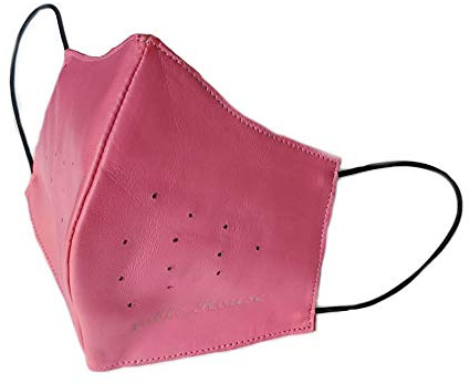 Noble House Atmungsaktive Community Gesichtsmaske aus Leder Mundschutz schwarz gelb rosa