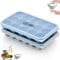 A&S Kitchen Ice Cube Tray with Spill-Resistant Removable Lid – Silicone Ice Cube Trays with Lids, Reusable, Flexible, Easy Release Ice Tray, Best for Baby Food, Water, Cocktail Drinks - Pack of 2