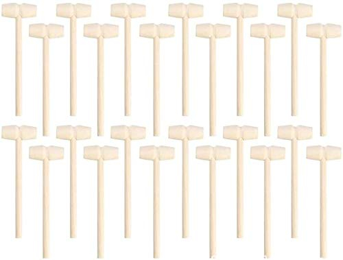 Bprtcra Mini Holzhammer Hammer, Mini Holzhammer für Schokolade, Hammer Spielzeug Holzhammer Pochen Spielzeug Lernspielzeug für Jungen Und Mädchen, 24PCS