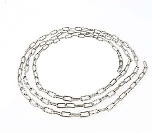 DARENYI 1.5M Stainless Steel Chain 3mm Heavy Duty Stainless Steel Hanging Chain for Dogs, Planters, Fencing, Swings, Drying Clothes, Bike Lock