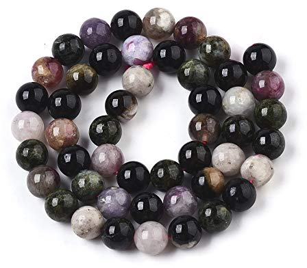 ZEMRIO 6mm Natürlich Turmalin Edelstein Perlen Für Schmuck Herstellung DIY Armband Halskette Runde Perlen Perlen (Turmalin, 6mm)
