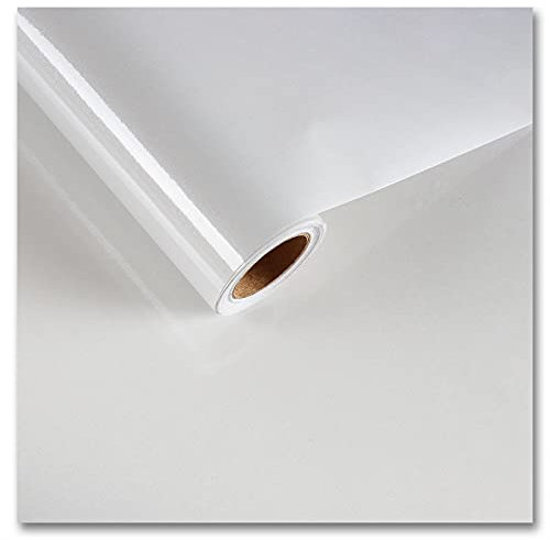 Cre8tive White Glitter Stick and Peel Contact Paper 24 x 118 Wide Vinyl Wallpaper Waterproof Oil Proof Wall Film Removable Glossy Shiny White Wall Decor for Home Living Room Bedroom Bathroom Kitchen