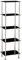 Modernique Glass Shelf Tier Storage Unit, Rectangular in Black or Clear Glass with Chrome Stand, Shelving Unit (Black, Tier 5)