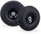 Relaxdays Roue de Diable Set de 2, Caoutchouc 260x85 mm, increvables, 16 mm, 4.1/3.5-4 essieu, jusqu'à 150kg, Noir