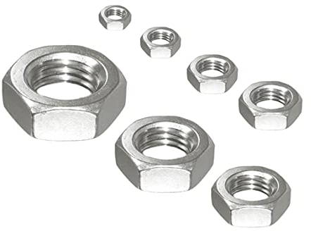 Flachmuttern M3-M30 - DIN 439, Sechskantmuttern flach, Stahl verzinkt (M 8, 100)