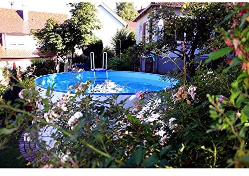 Planet Pool Stahlwandpool rund Exklusiv 400x120 cm, Stahl 0,6 mm weiß, Folie 0,6 mm blau, Einhängebiese