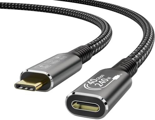 YIWENTEC USB4 8K 0.8M Cable Thunderbolt 4 Compatible USB 4 Type-c Male to Female Extension Cable Ultra HD 8K@60Hz 100W Charging 40Gbps Data Transfer Compatible with External SSD eGPU USB-C Docking