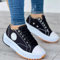 SAHRY Zapatillas De Lona para Mujer 2022, Moda Zapatillas De Deporte De Las Señoras, Zapatos De Plataforma para Mujer, Zapatos Planos Transpirables para Mujer para El Hogar Interior,Black-40