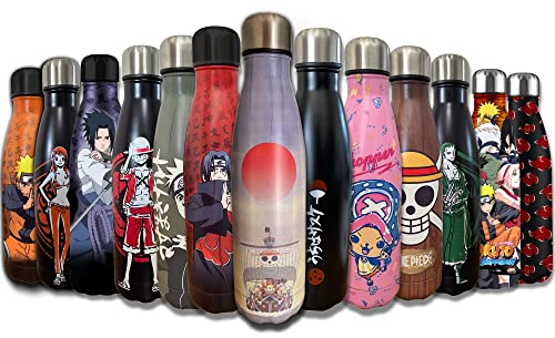 Homadict - Bouteille Isotherme Naruto - Gourde en acier inoxidable - Naruto Shippuden - Maintien Chaud et Froid 12h - Sport, Voyage, Quotidien - 500ml - BPA Free - Licence Officielle