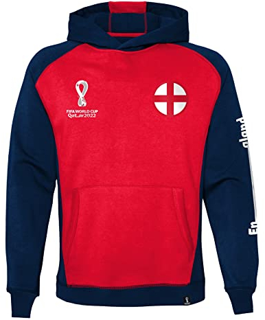 Official FIFA World Cup 2022 Overhead Hoodie, Kids, England, Age 5-6 Red/Navy