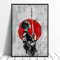 HMXQLW Geisha-Schwertkunst Bilder Leinwanddruck Wohnzimmer Schlafzimmer Dekoration Japanische Kunst Leinwandbilder Malerei Kunstdrucke (70X100CM)