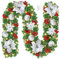 CHOIGN Guirnalda de Navidad 2.7M, Corona Artificial Con Luces LED, Guirnalda Verde de Abeto Artificial Para Chimenea, Escalera y Decoraciones de Árboles Navideños