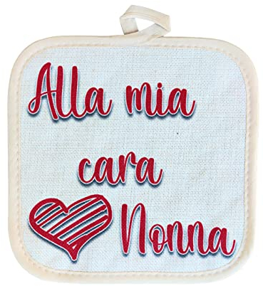Presina da Cucina Guanto da Forno, Tessuto Termoresistente per Uso Quotidiano, Idea Regalo Festa dei Nonni (Cara Nonna)