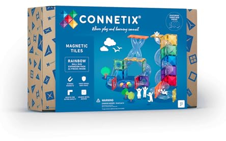 CONNETIX Magnetische Fliesen Regenbogen Ball Run Packen, 66 Stück