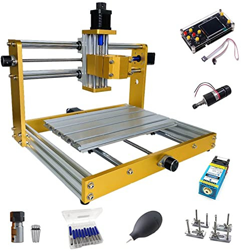 CNC 3018 Plus Máquina CNC Fresadora Con Módulo Láser, DIY Mini Máquina De Grabado CNC 3 Ejes GRBL Control Para Mecanizado De Acrílico PCB PVC Madera Aluminio Blando,300w,15W Laser Head