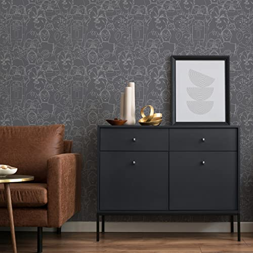 ROOMMATES RMK12453PL Star Wars Saga Line Sketches Papier Peint Autocollant, Gris