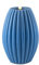 ReWu LED Kerze Deluxe Homeart Rillenkerze Ovale Formkerze aus Echtwachs mit hochwertigem Wachsspiegel - (Ice Blue)