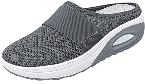 Orthopädische Schuhe Damen, Sommer Diabetic mit Leichter Sohle Atmungsaktiv Medicus Schuhe Hausschuhe Air Cushion Outdoor Gesundheitsschuhe Mesh Vorne Geschlossen Schuhe Pantoletten Clogs