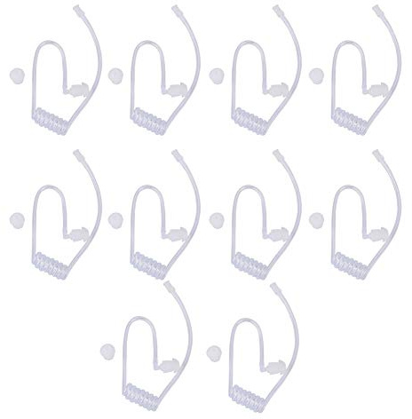 10PCS Replacement Acoustic Coil Tube, Soft and Comfortable Earplugs for Walkie Talkie Earpieces and Two Way Radios Headset, Allows Hearing in High Noise Environments