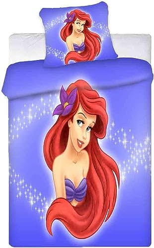 DOTERO Meerjungfrau Princess Bettwäsche 135x200cm,Mikrofaser,3D-Digitaldruck Mermaid Ariele Bettbezug 90x200 Für Kinder Und Erwachsene, Mit Kissenbezug 80x80cm (1,135x200+80x80cm)