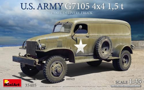 Mini Art 35405 1:35 US 4x4 G7105 1,5to Lieferwagen-originalgetreue Nachbildung, Modellbau, Plastik Bausatz, Basteln, Hobby, Kleben, Modellbausatz, Zusammenbauen, unlackiert