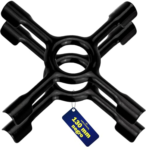 2 Pezzi Universal Riduttore Fornello Gas 130 mm di Colore Nero - Ricambi Fornelli a Gas - Garanzia di 10 Anni - MONTERAL