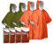 Ember Rock Notfall Survival Poncho mit Thermo Mylar Folienbeschichtung und Decke für Wärmehaltung Regenschutz. Wendbar mit Kapuze (Gemischter 4er-Pack)