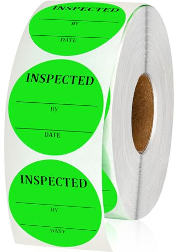 Gueevin 1000 Pcs QC Stickers 2 Inch Quality Control Labels, Inspected by