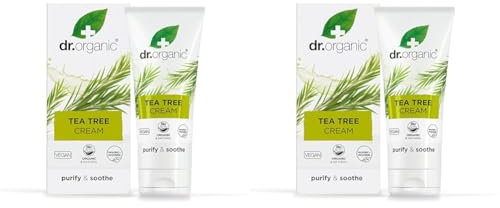 Dr Organic, Organic Tea Tree Purifying Cream, Natural, Vegan, Cruelty Free, Paraben & SLS Free, 50ml (Pack of 2)