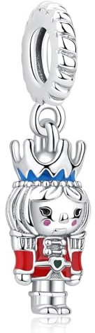 Nbsameng S925 Ciondolo in argento Sterling per braccialetti e collane Pandora, regalo per le donne, le ragazze, lo schiaccianoci, Argento
