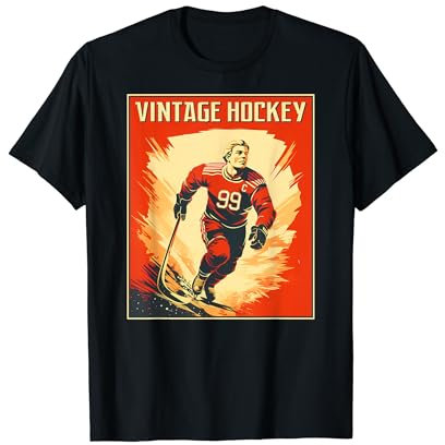 Vintage Hockey Flair in Rot: Retro Leidenschaft für den Puck T-Shirt