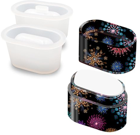 WOOPSOO 2 Pcs Resin Molds Silicone for Bluetooth Earbuds Case Epoxy Resin Casting Molds for DIY Protective Earphone Case Cover Wireless Bluetooth Earbuds Covers Epoxy Casting Craft Kit