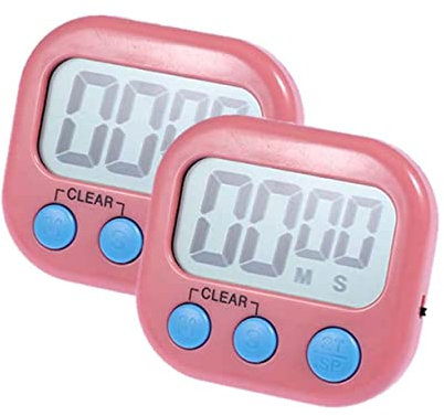 Zerodeko 2 Piezas Limited Run Games Color Rosa Temporizador de Cocina Digital temporizadores para Relojes cronómetro Reloj magnético Ultra Delgado sincronización Despertador