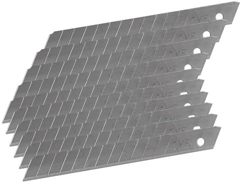 Kestek Cuttermesser Abbrechklingen, Teppichmesser Ersatz Klingen, 9 mm, SK5, silber, 10 Stück